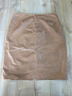 Vintage Danier Camel Genuine Leather Pencil Skirt 90s Y2K Size 10